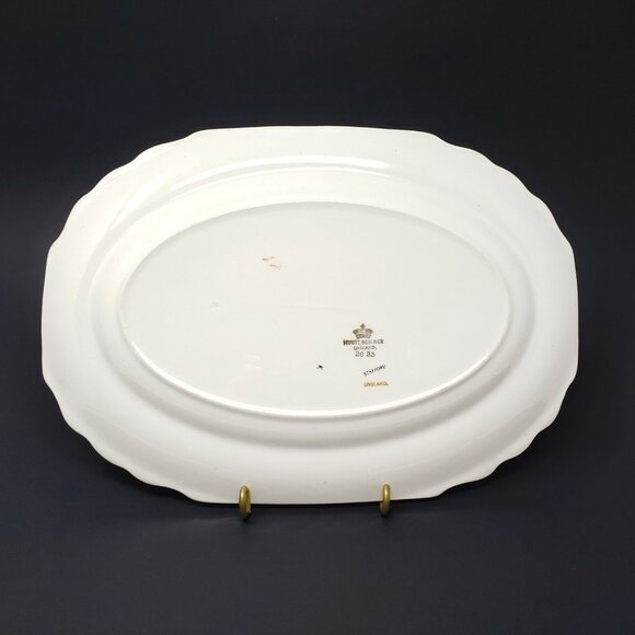 Art Deco Platter Myott Son & Co 2635 Black Edge Floral 11.75" Stafford - Picture 6 of 9